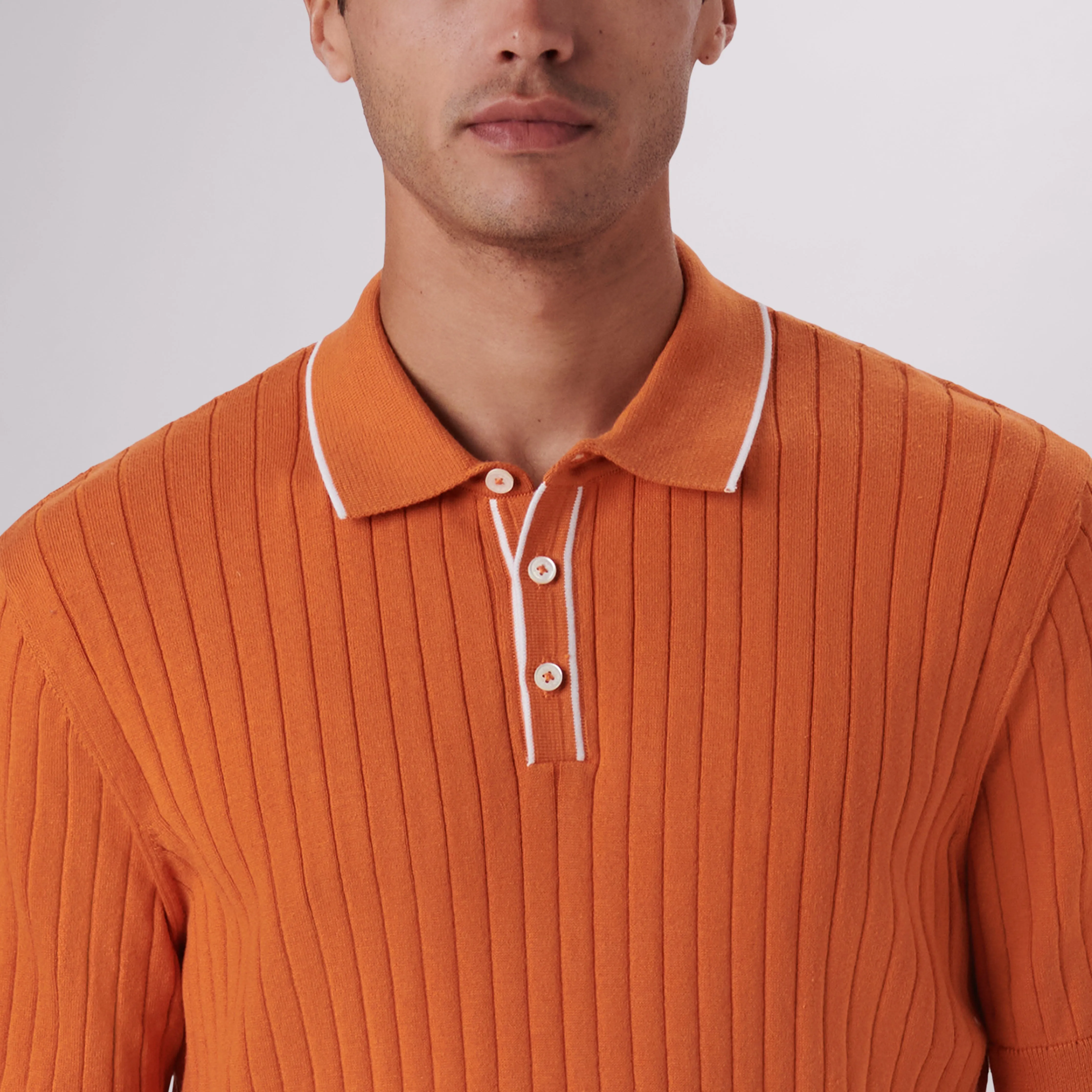 Rib Knit Short Sleeve Polo Sweater