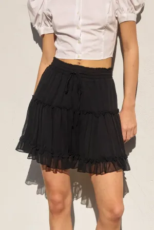 Robin Chiffon Ruffle Tiered Mini Skirt