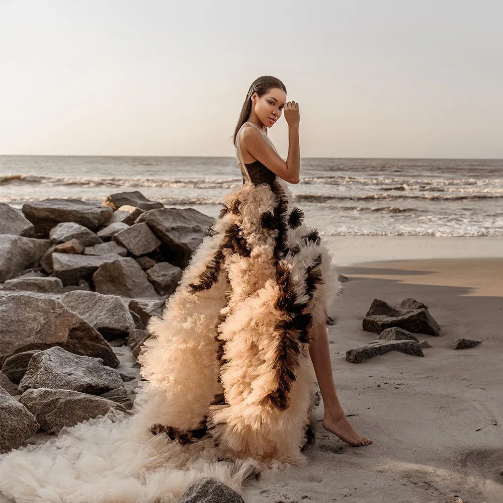 Ruffled Evening Gown