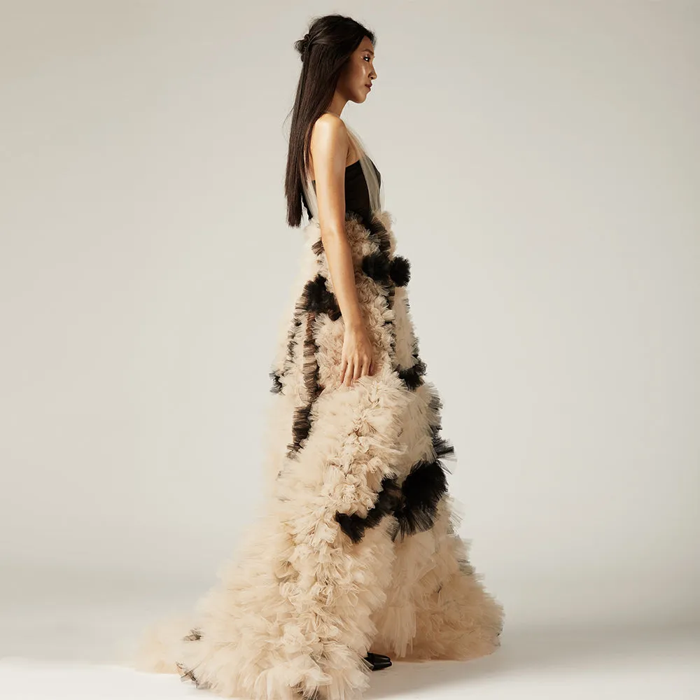 Ruffled Evening Gown