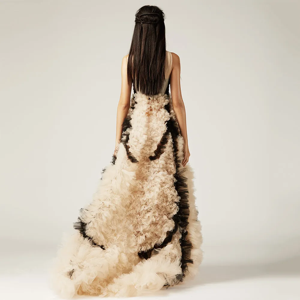 Ruffled Evening Gown