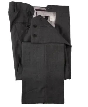 SAKS FIFTH AVE - Gray W Purple Lining Wool MADE IN ITALY Flat Front Dress Pants - 32W