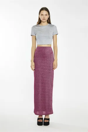 Silver-Glitter Open-Back Crop-top