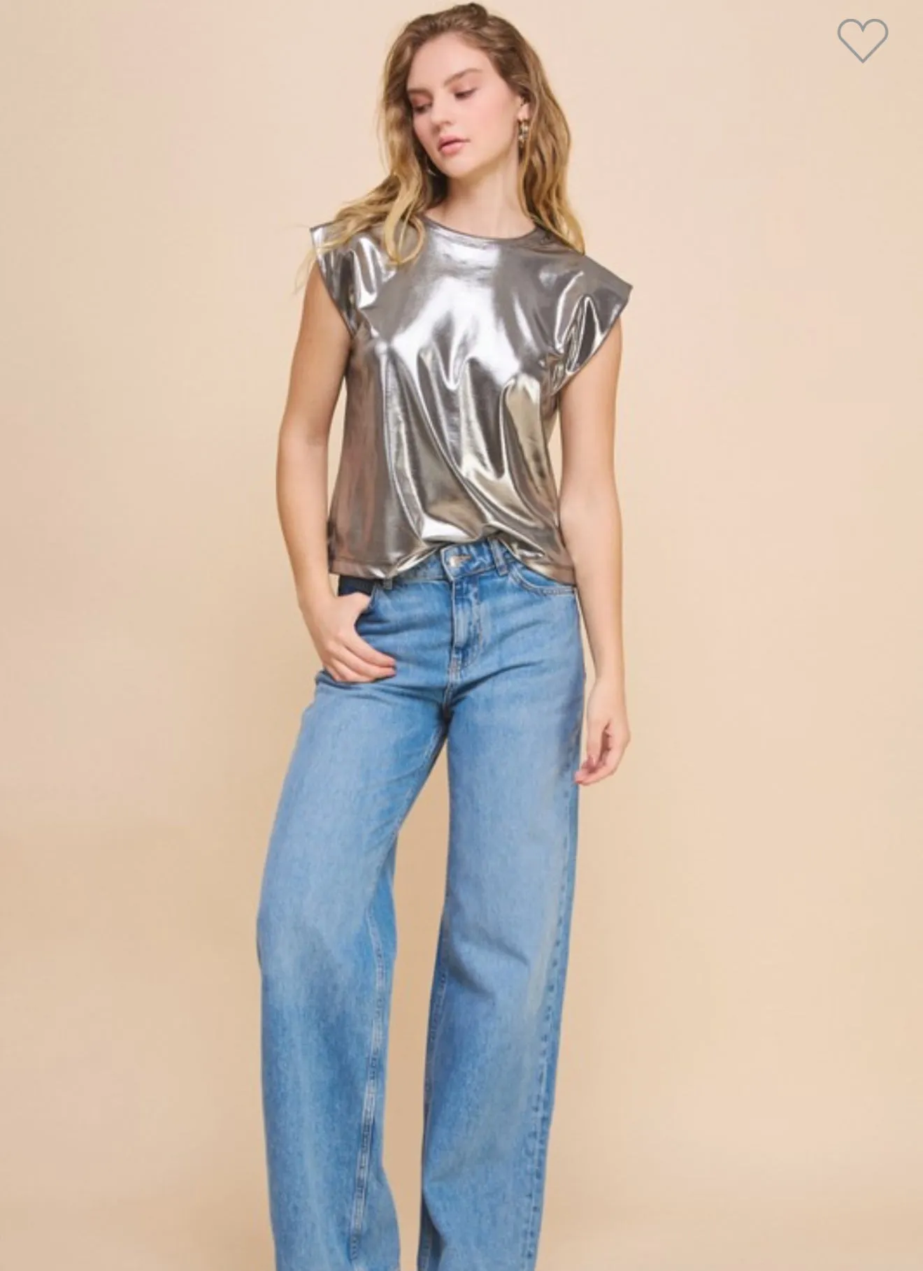 Silver metallic Top