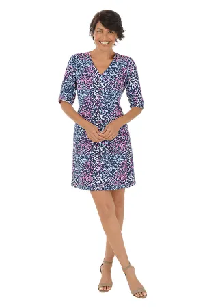 Silver Wild Animal V-Neck UPF50  Dress