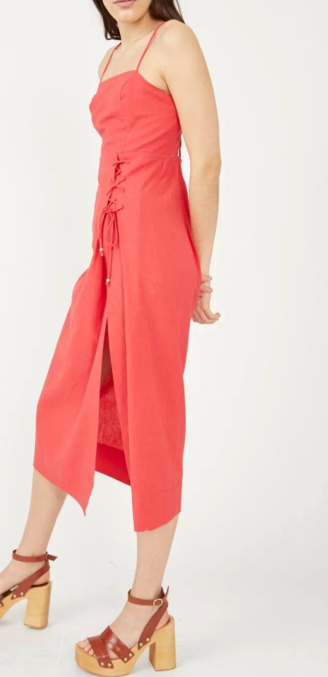 Sleeveless Tie Back Midi Dress