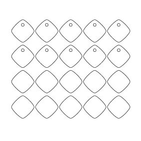 Small Chubby Diamond Charms - 10 Pairs