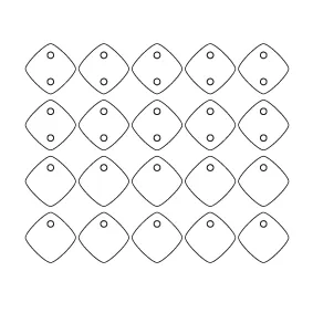 Small Chubby Diamond Charms - 10 Pairs