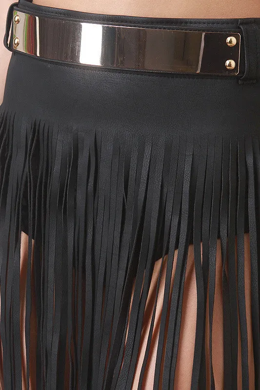 Smooth transaction Belt Multifunctional Leatherette Fringed Skirt