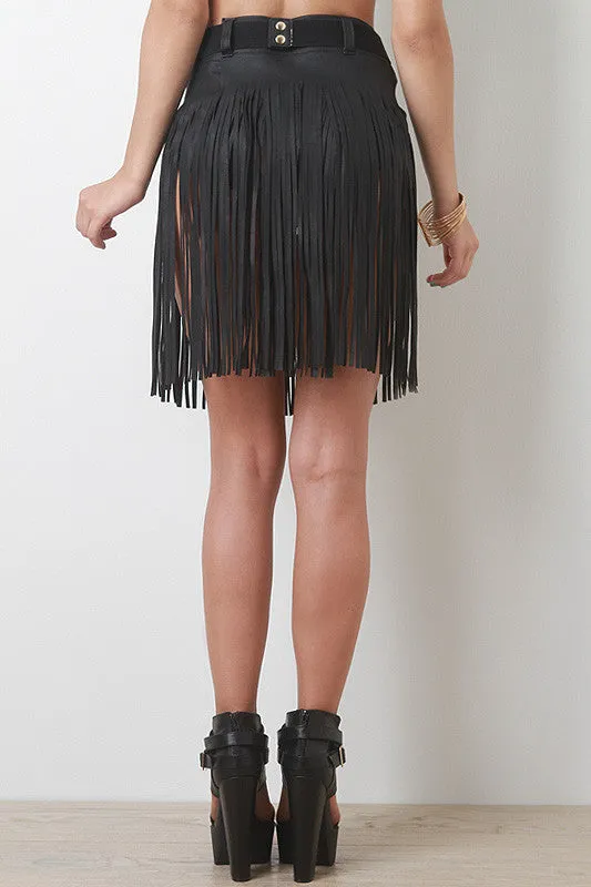 Smooth transaction Belt Multifunctional Leatherette Fringed Skirt