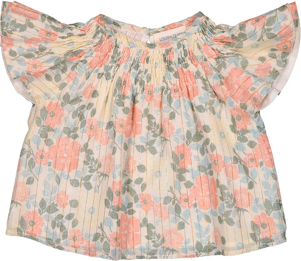 Soleil Pink Lurex Floral Blouse