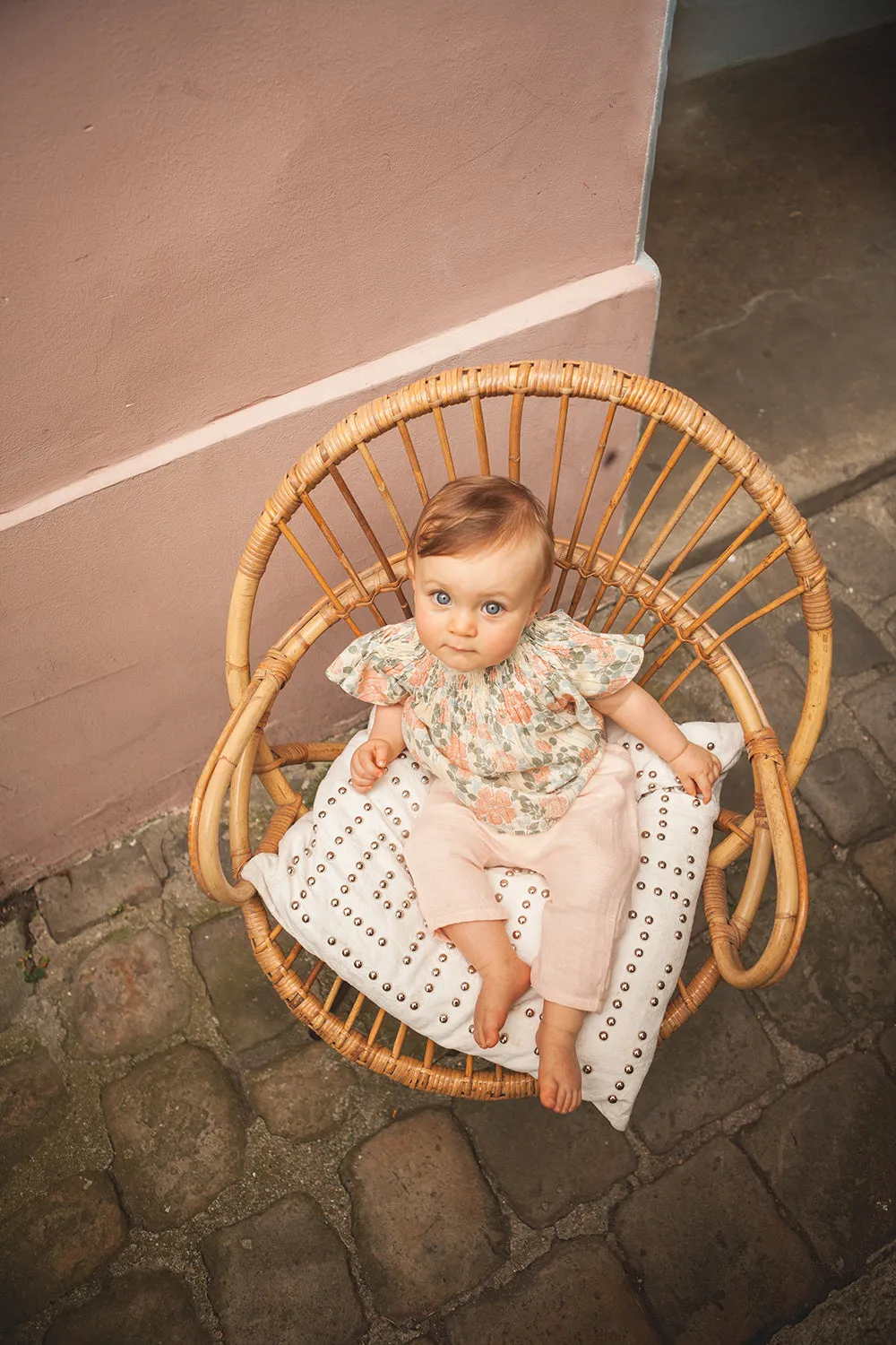 Soleil Pink Lurex Floral Blouse