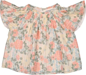 Soleil Pink Lurex Floral Blouse