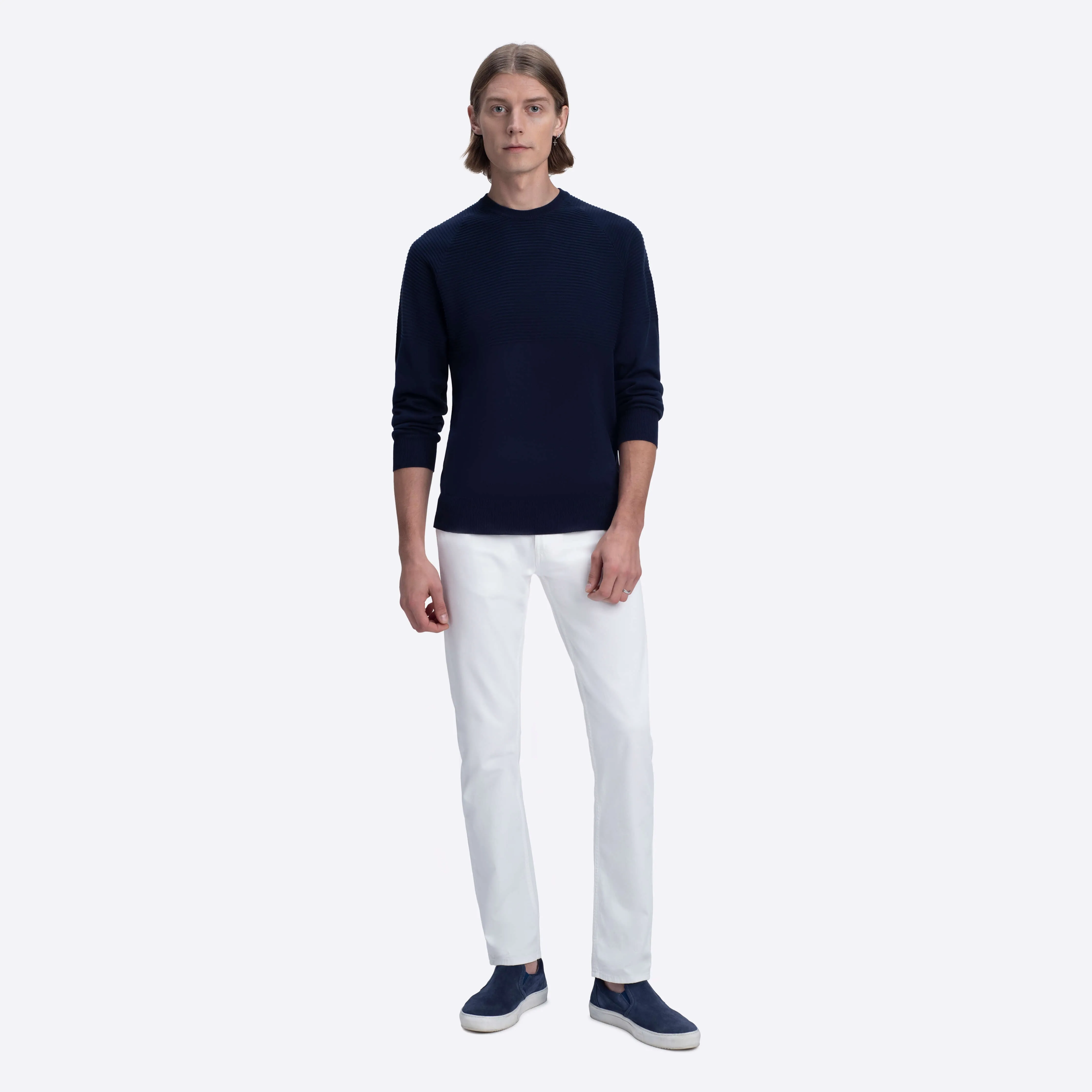 Solid & Stripe Combo Crew Neck Sweater