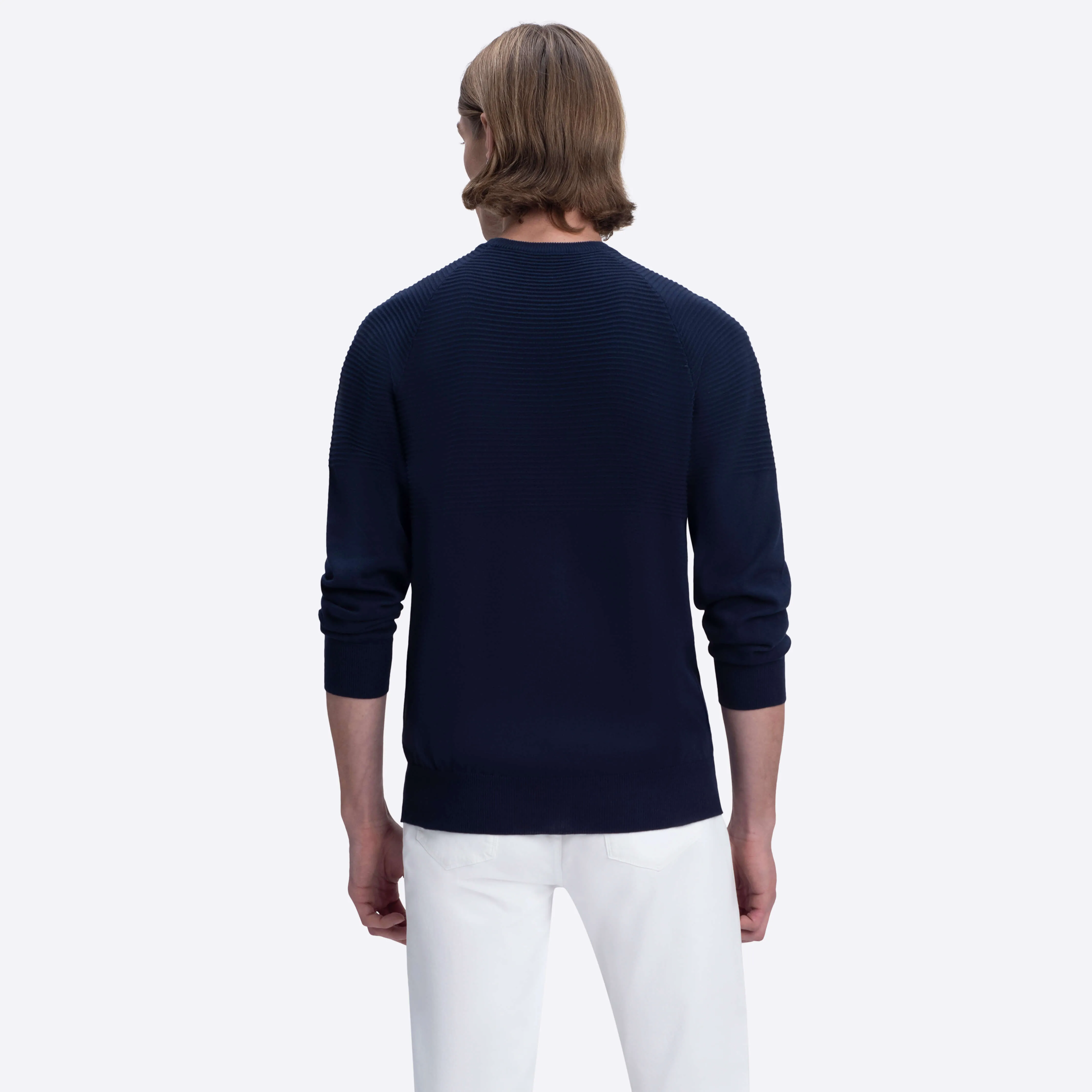 Solid & Stripe Combo Crew Neck Sweater