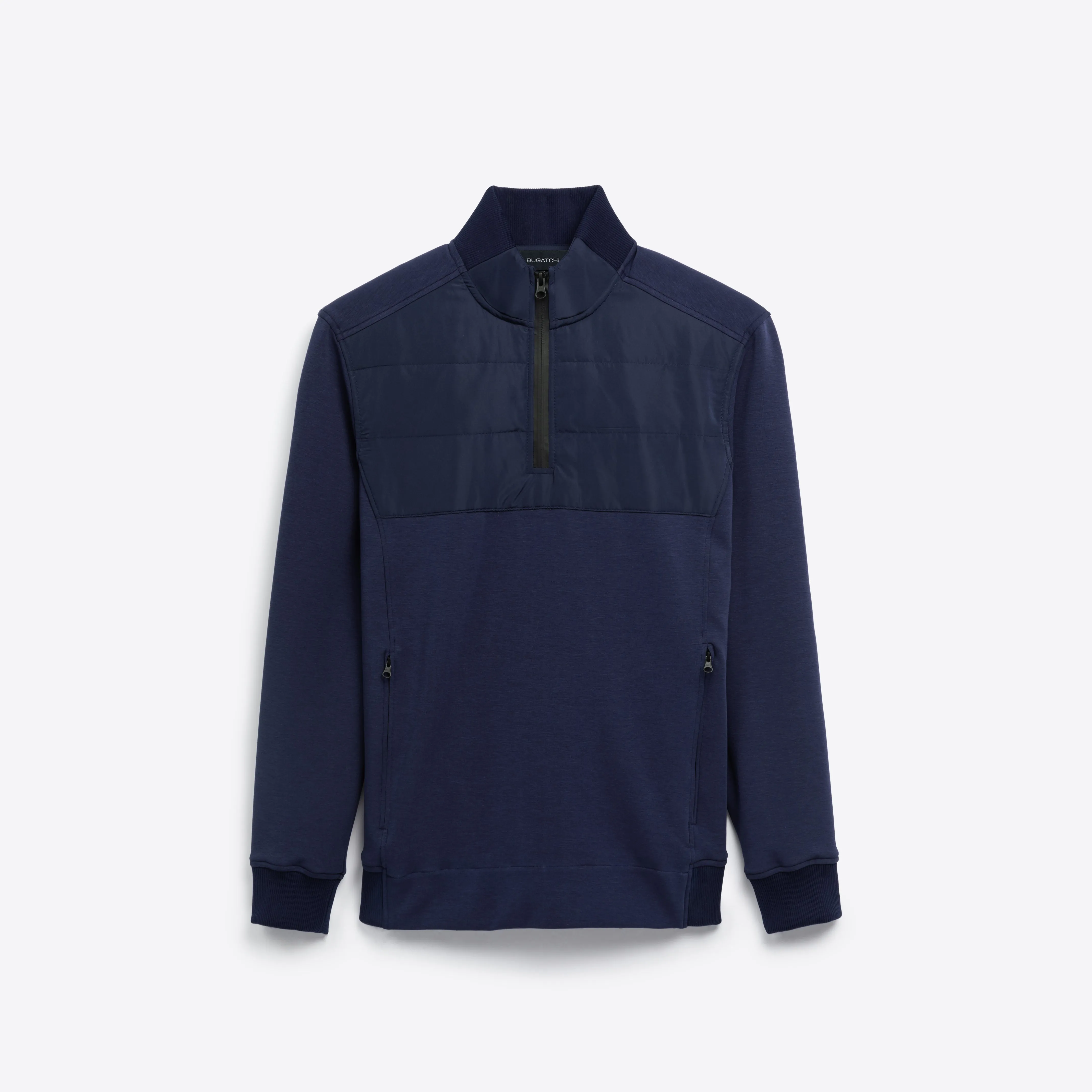Solid Quarter Zip Mock Neck Pullover