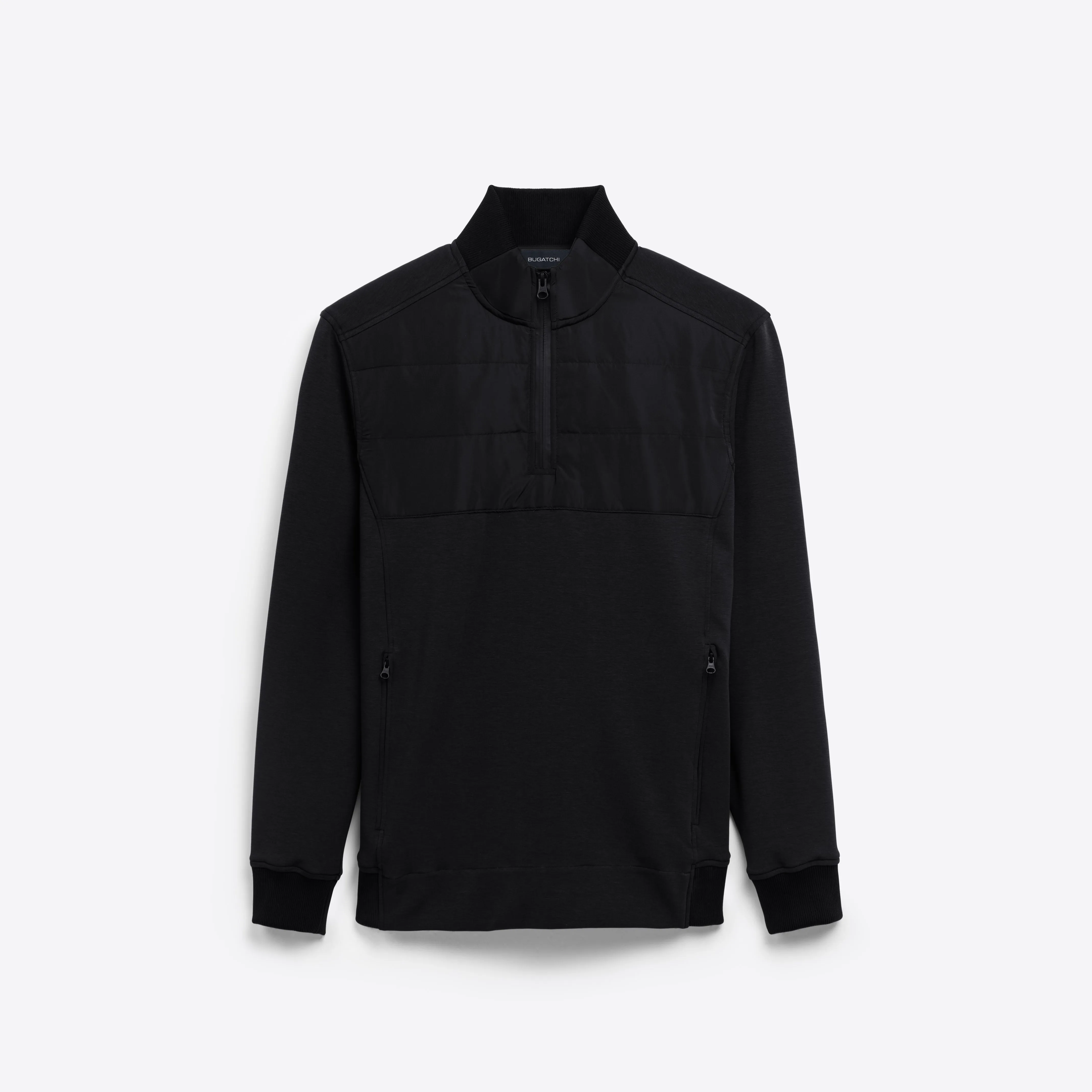 Solid Quarter Zip Mock Neck Pullover