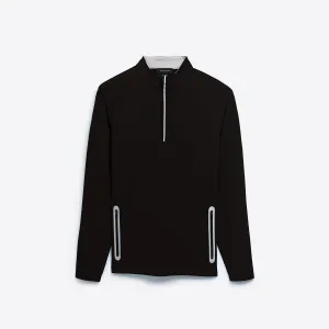 Solid Quarter Zip Mock Neck Pullover