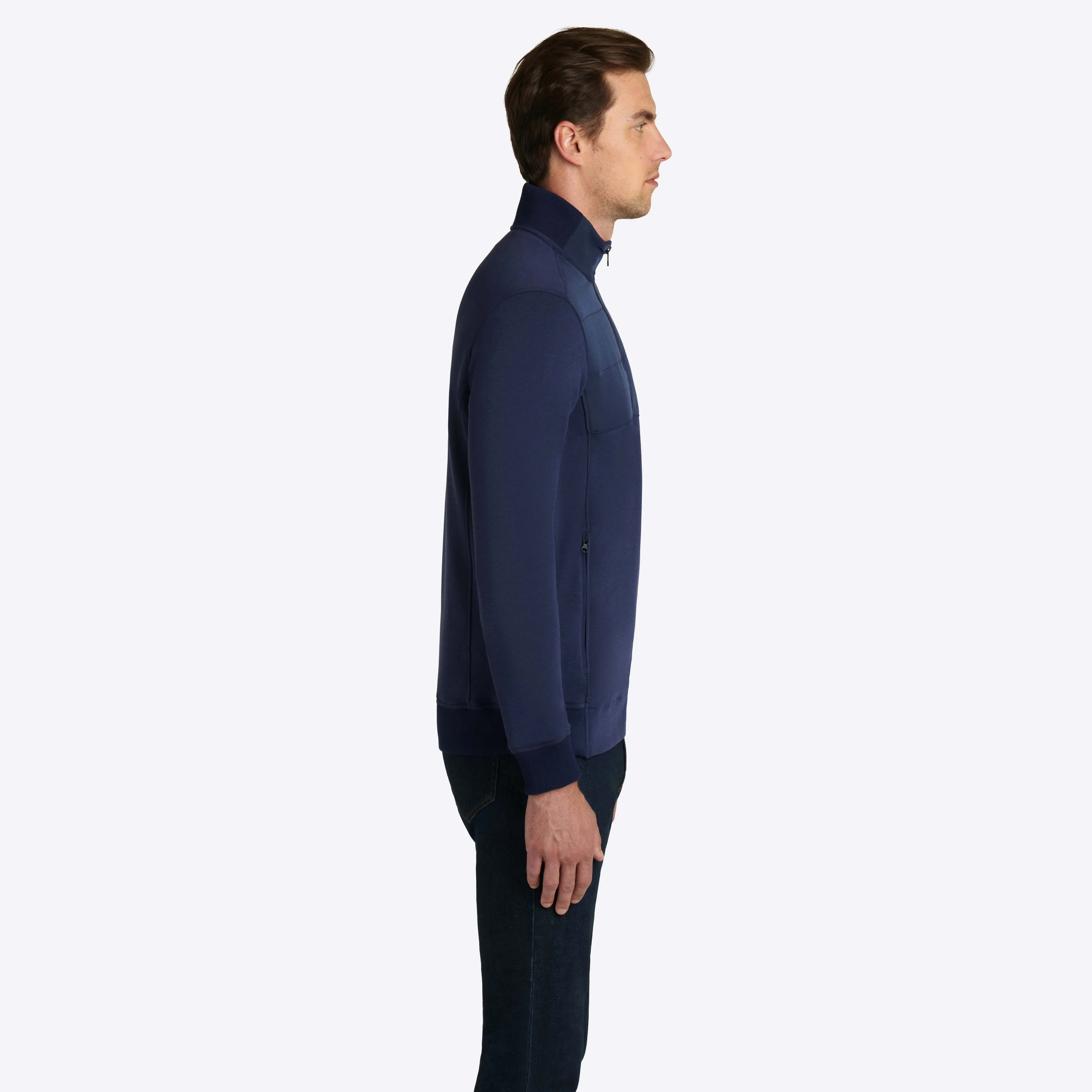 Solid Quarter Zip Mock Neck Pullover