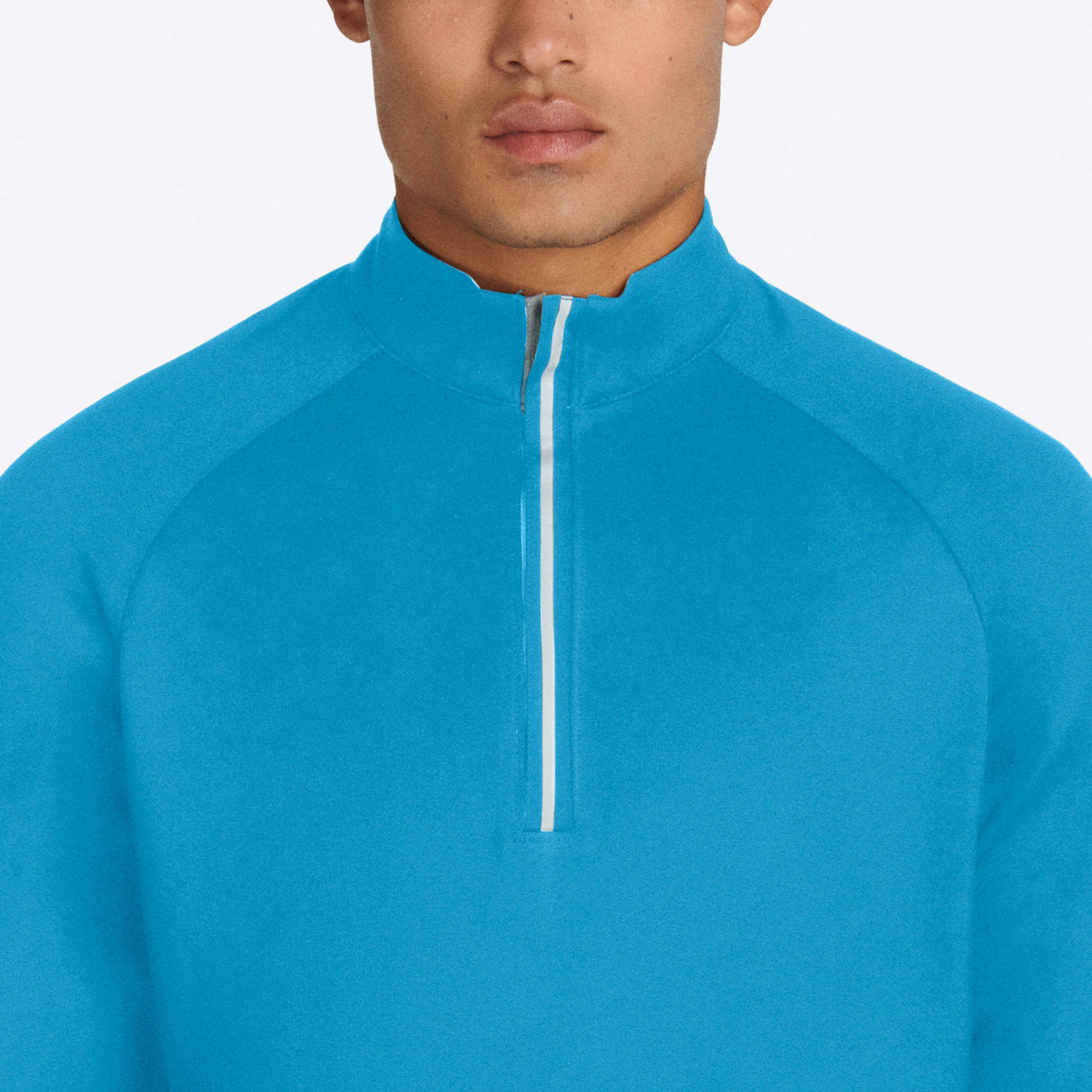 Solid Quarter Zip Mock Neck Pullover