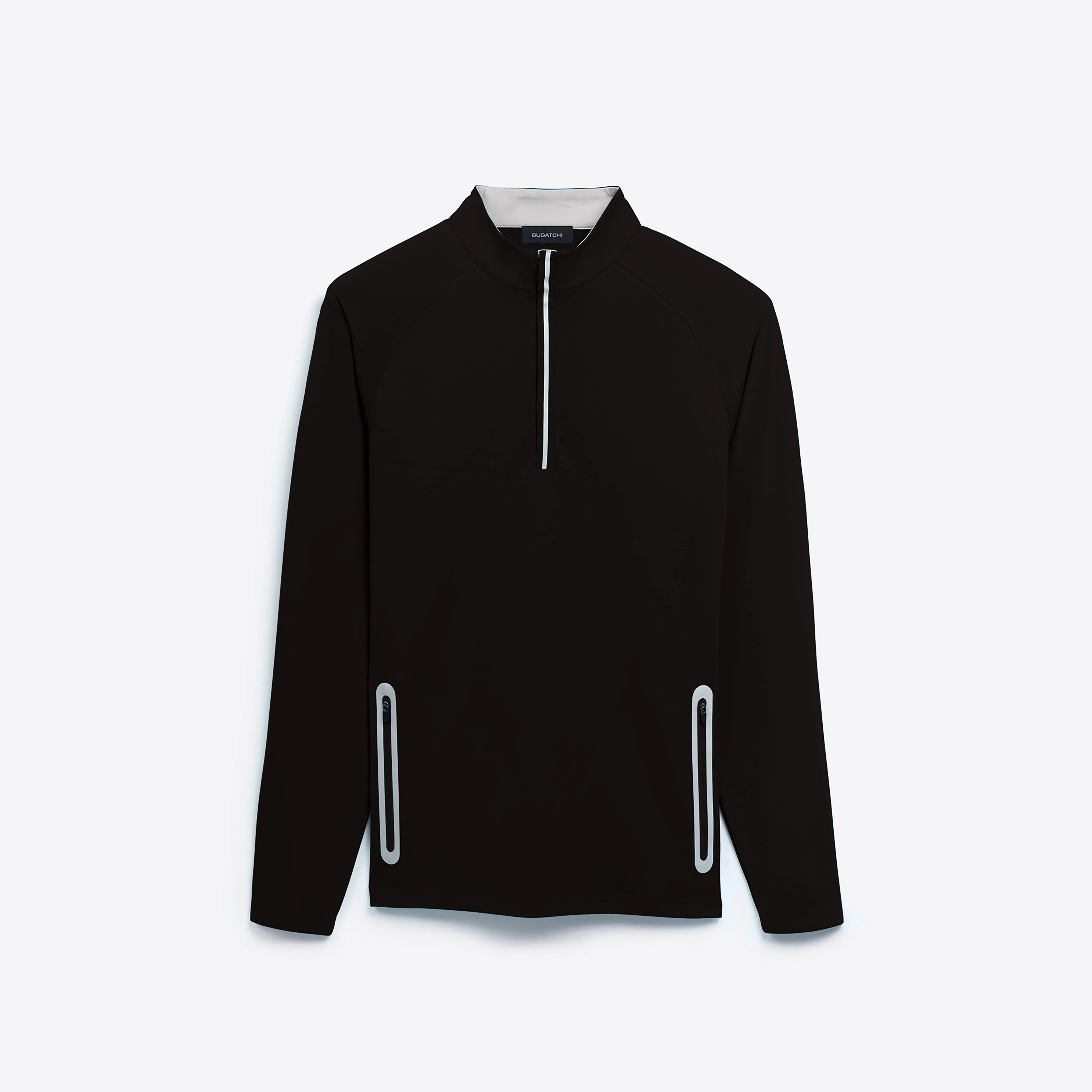 Solid Quarter Zip Mock Neck Pullover