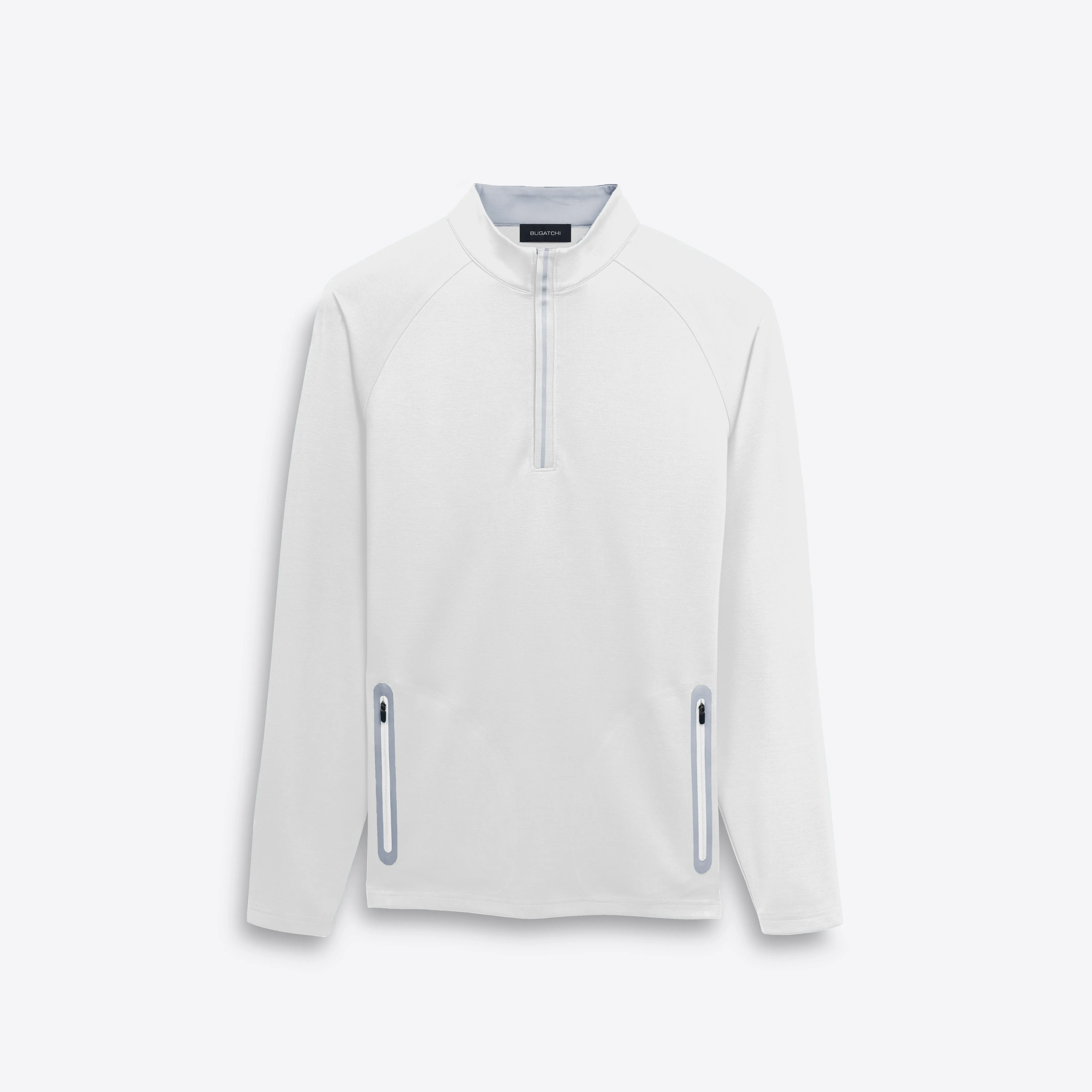 Solid Quarter Zip Mock Neck Pullover