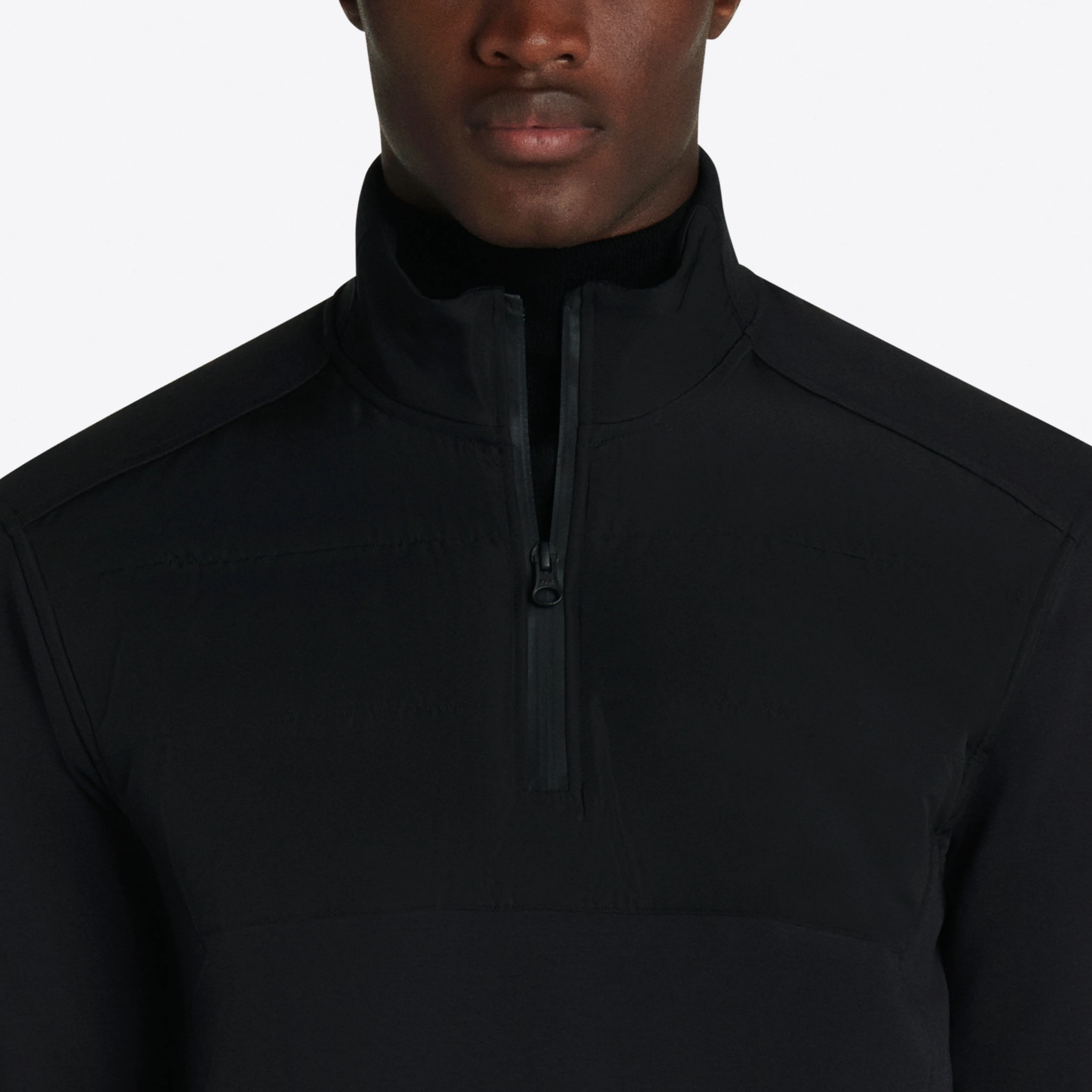 Solid Quarter Zip Mock Neck Pullover