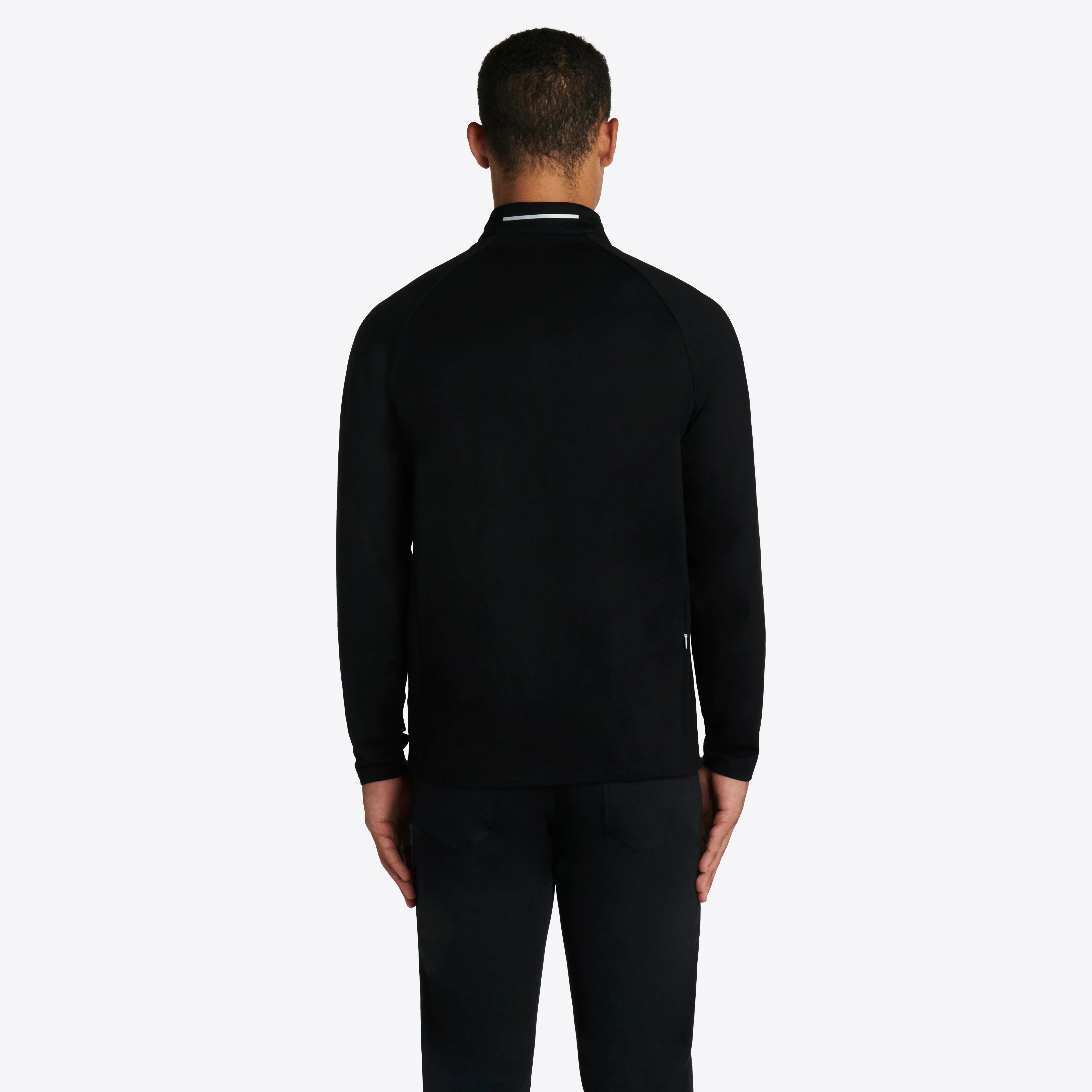 Solid Quarter Zip Mock Neck Pullover