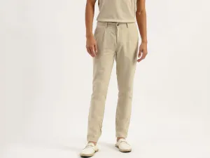 Solid Relaxed Fit Pleated Trousers