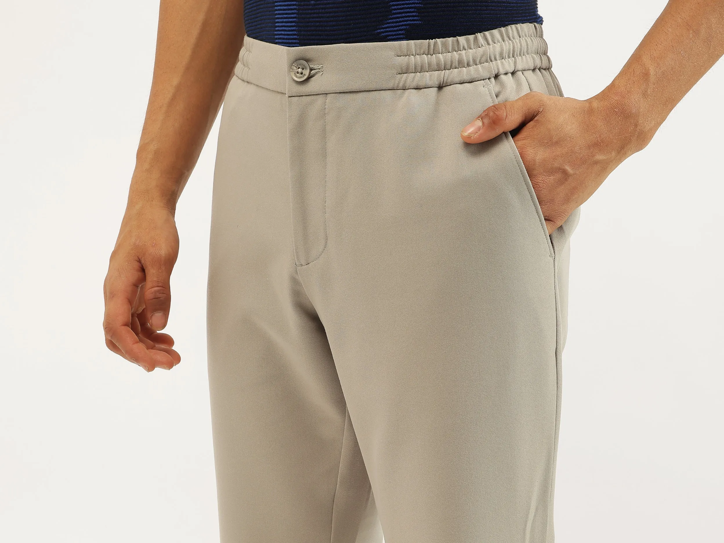 Solid Relaxed Fit Trousers