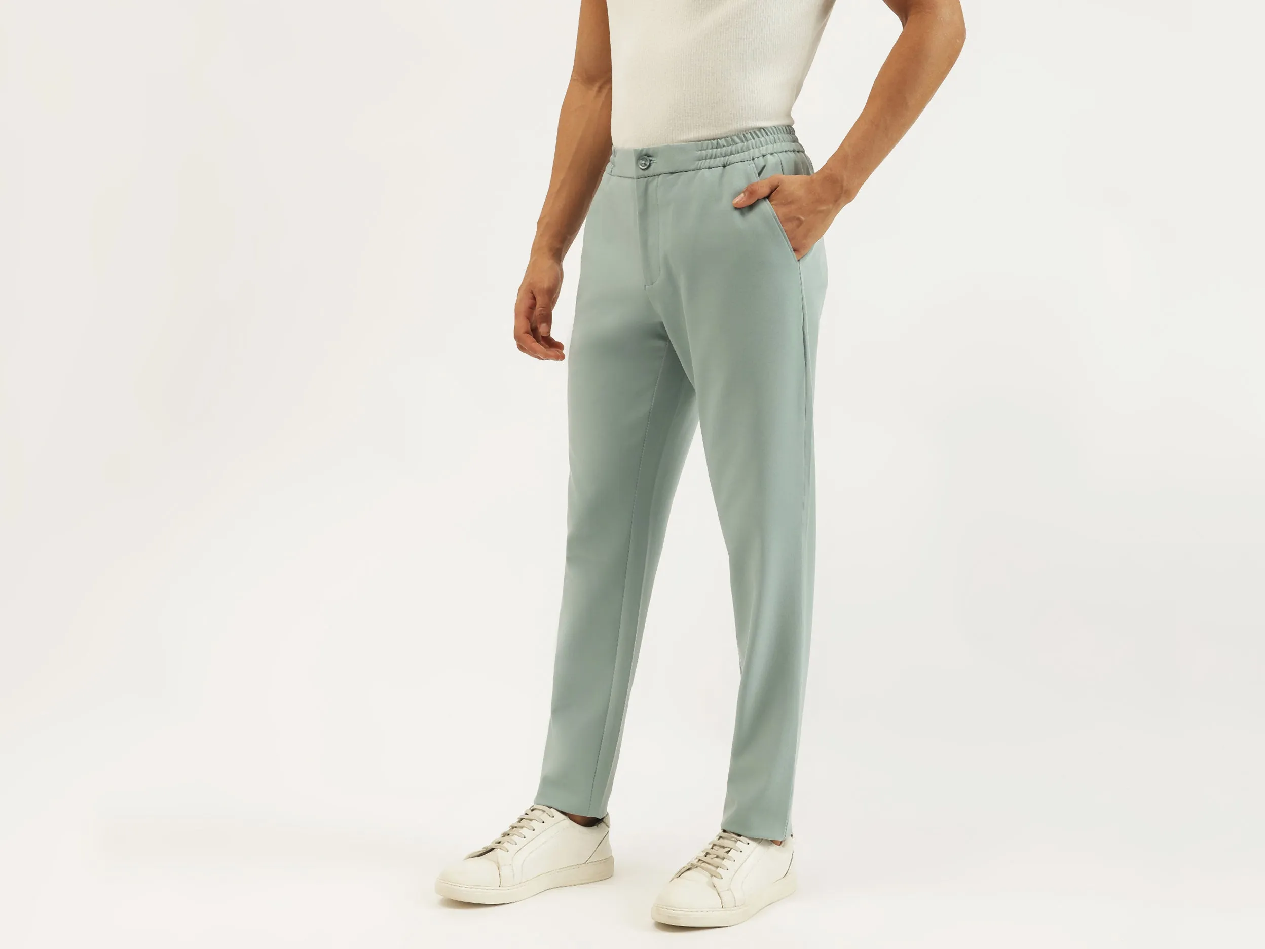 Solid Relaxed Fit Trousers