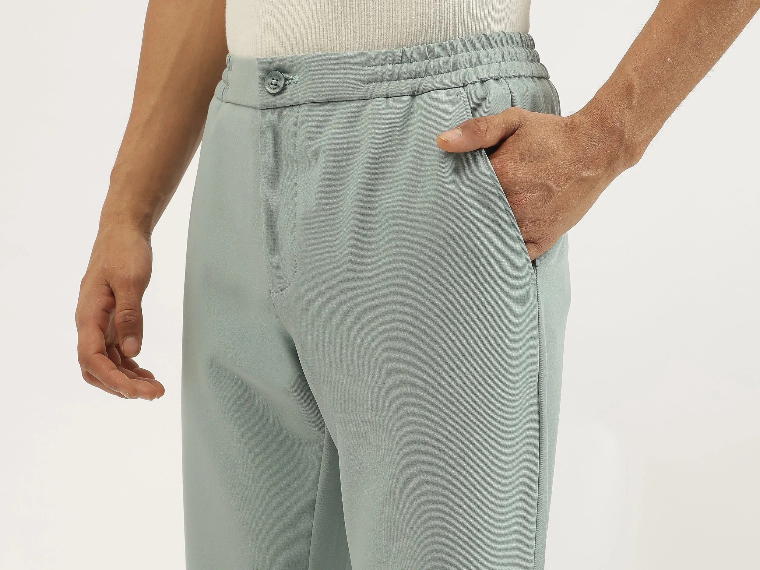 Solid Relaxed Fit Trousers