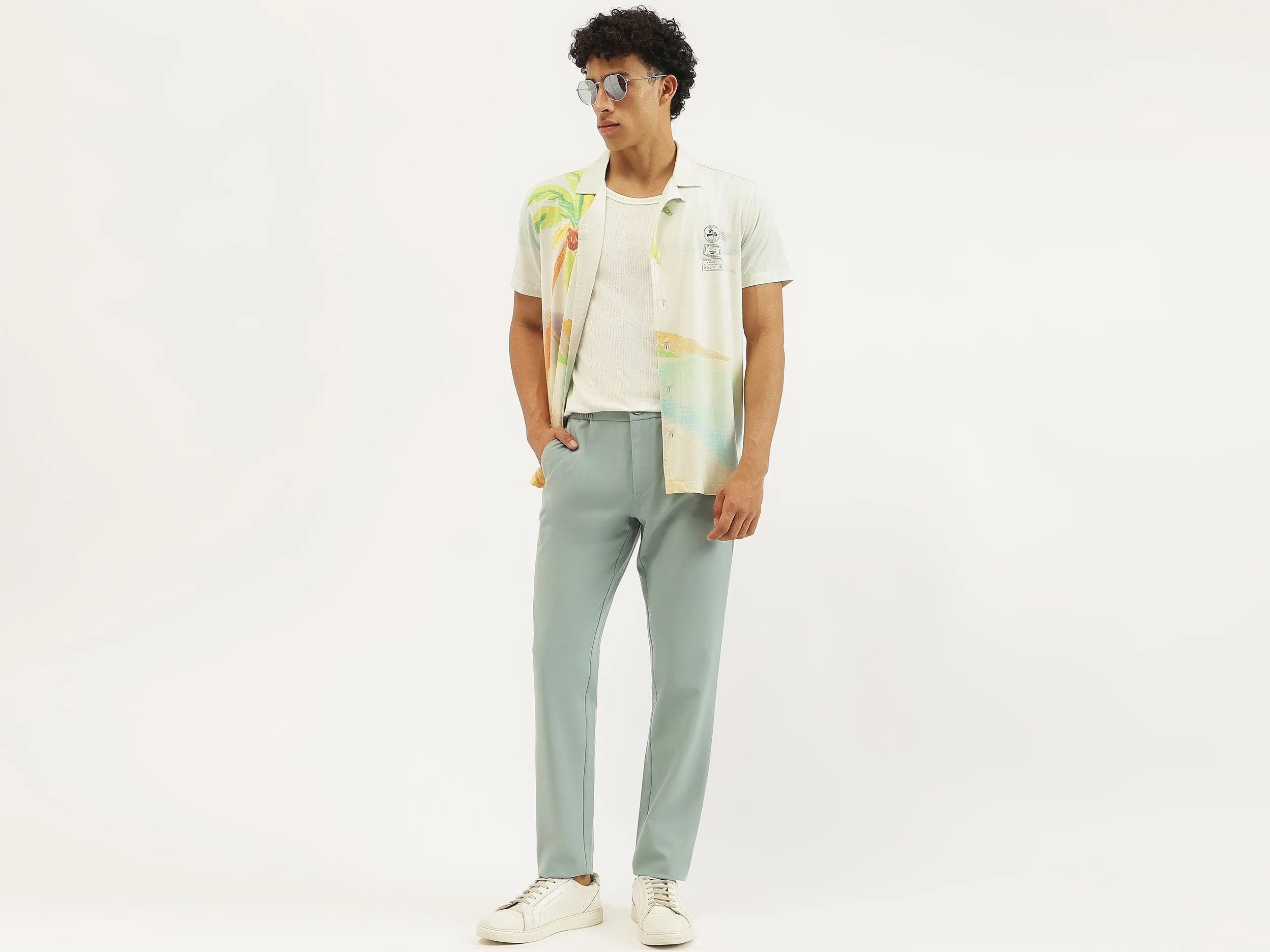 Solid Relaxed Fit Trousers
