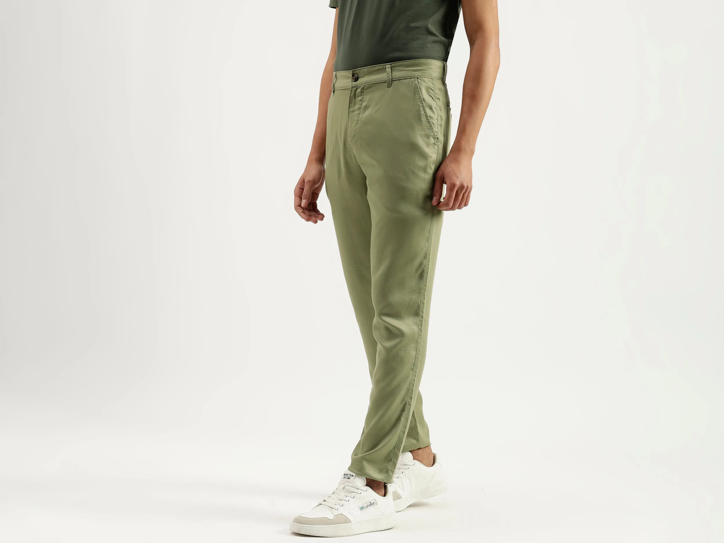 Solid Relaxed Fit Trousers