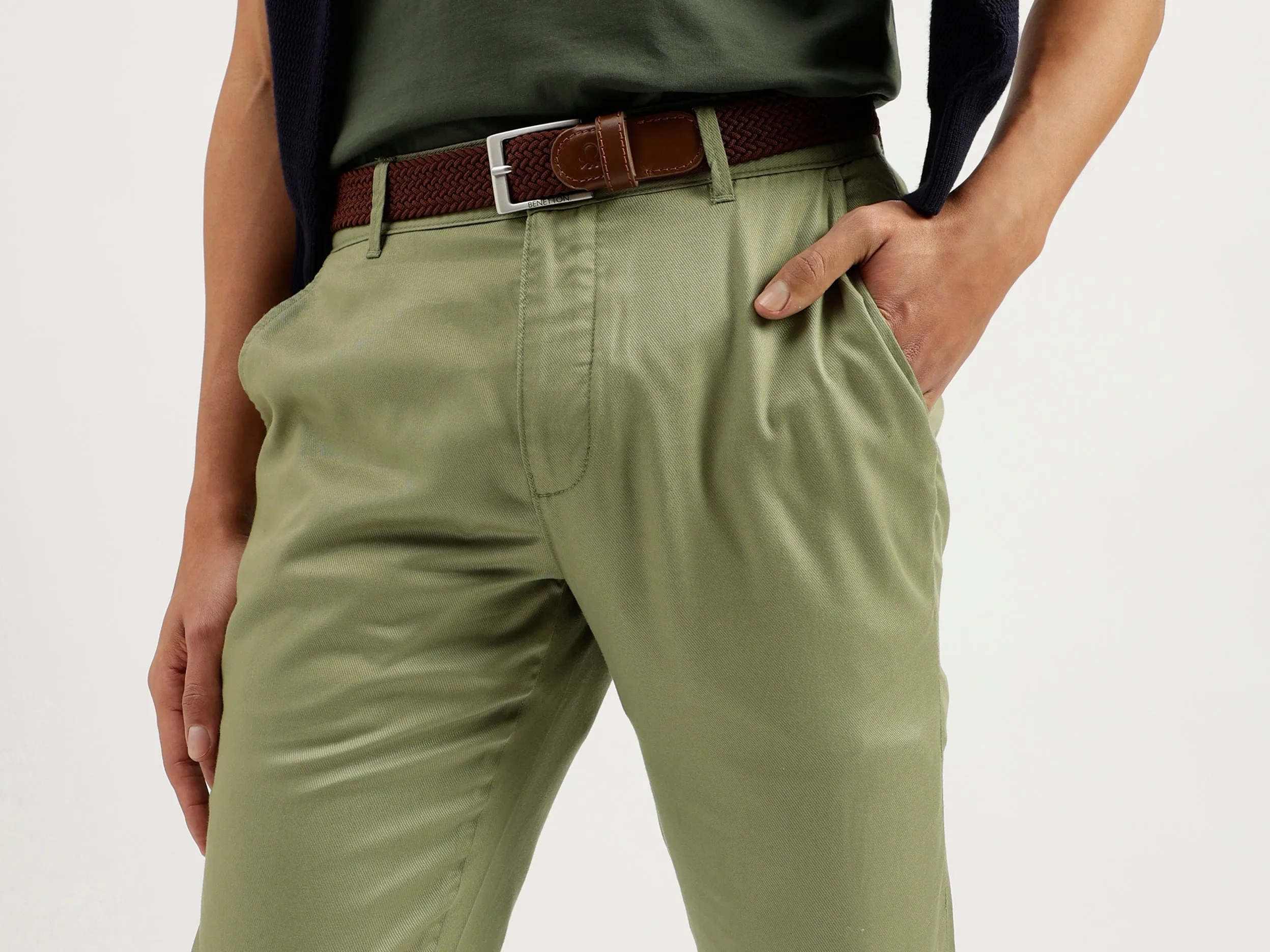 Solid Relaxed Fit Trousers
