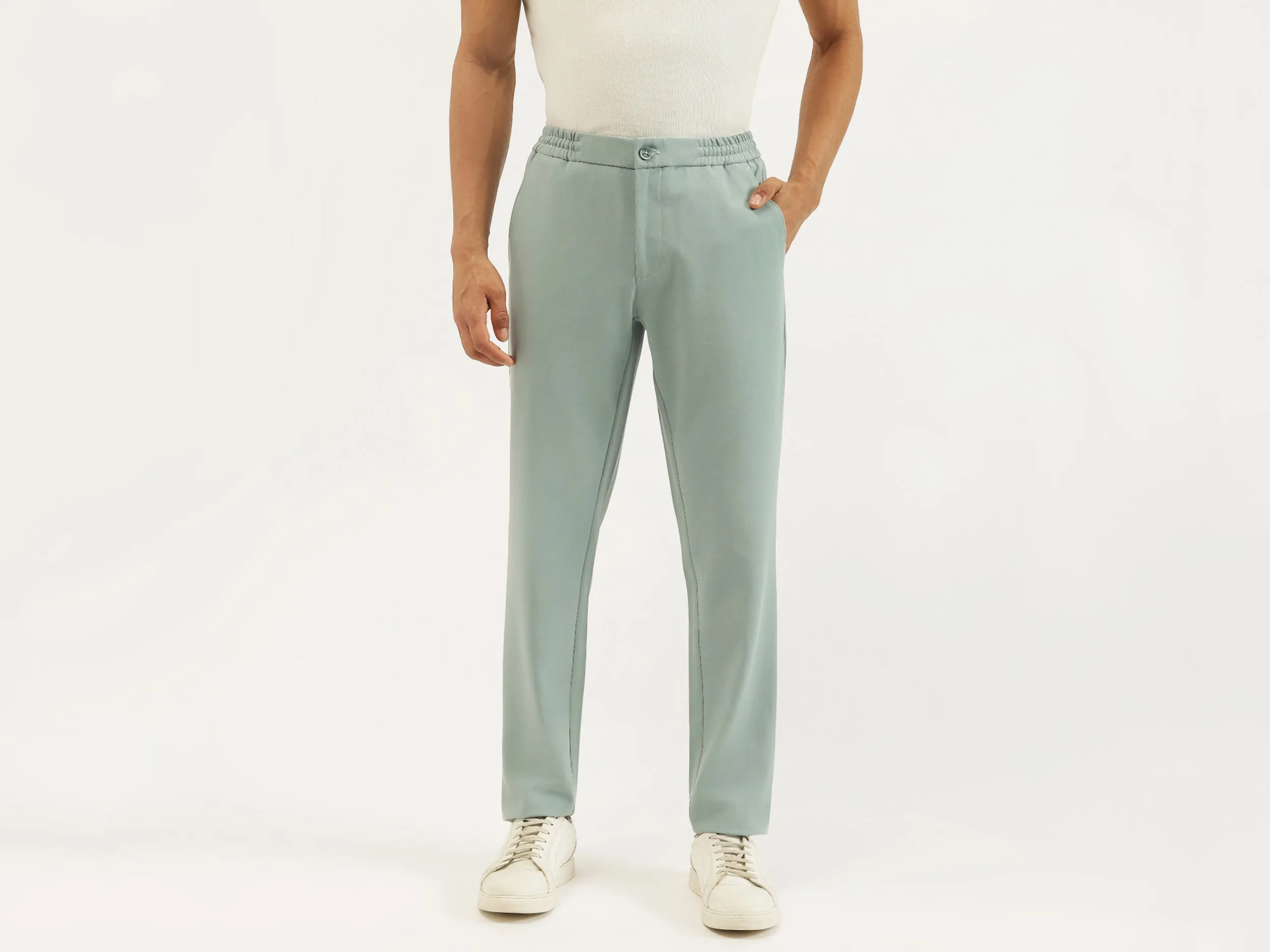 Solid Relaxed Fit Trousers