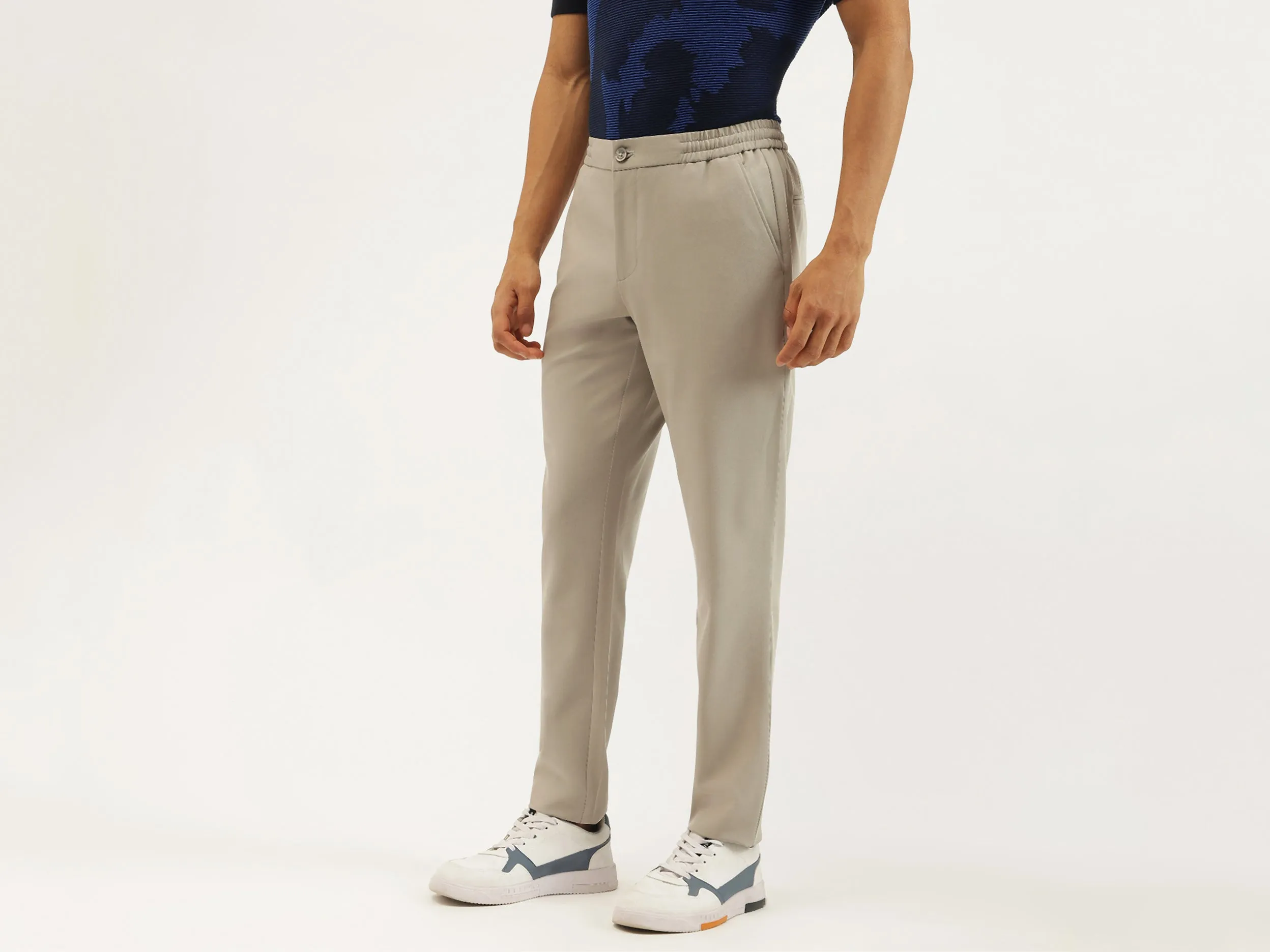 Solid Relaxed Fit Trousers