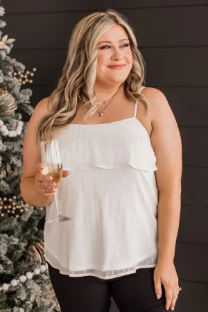 Star Of The Show Tiered Tank Top- Off-White