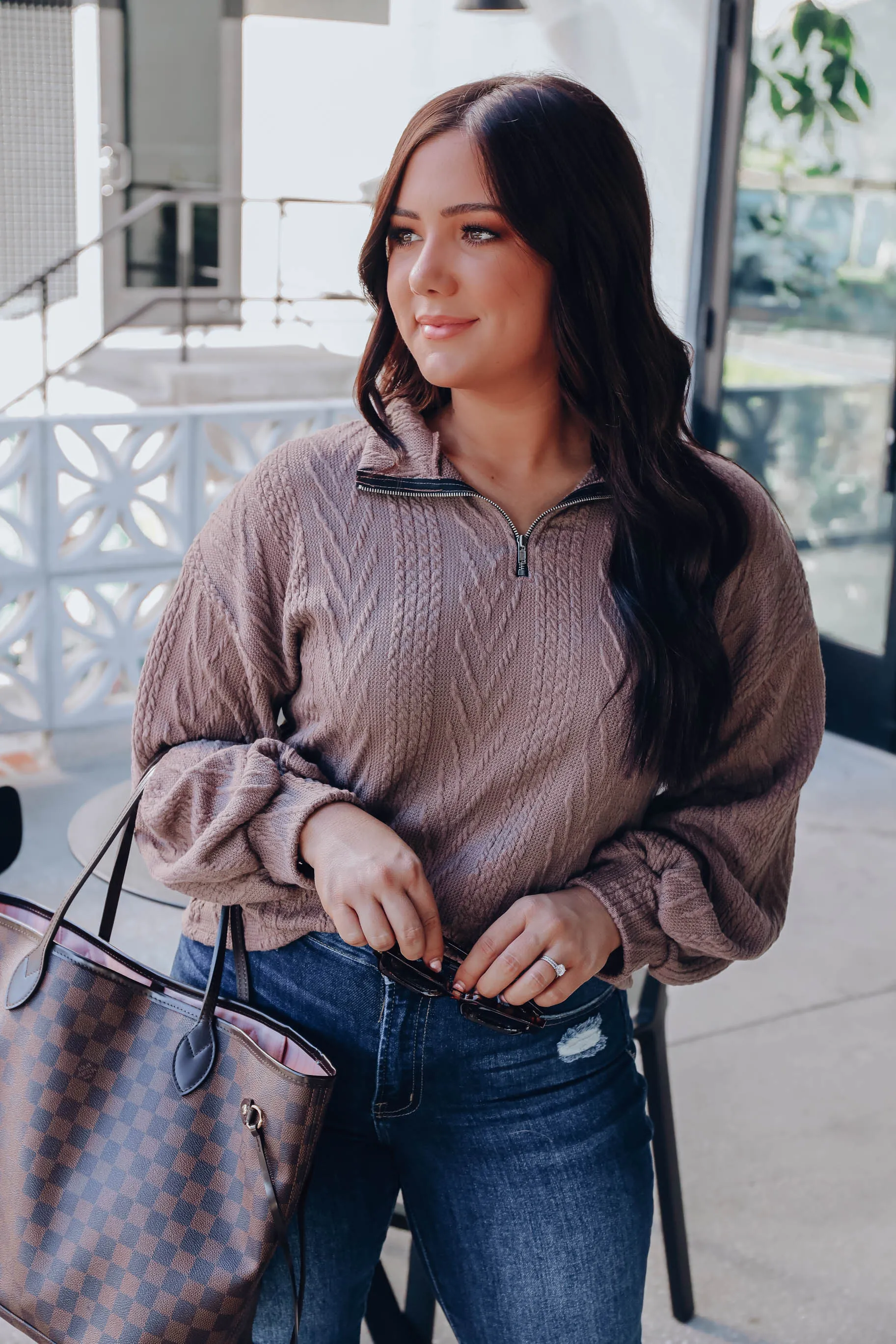 Stitched Together Pullover - Mocha