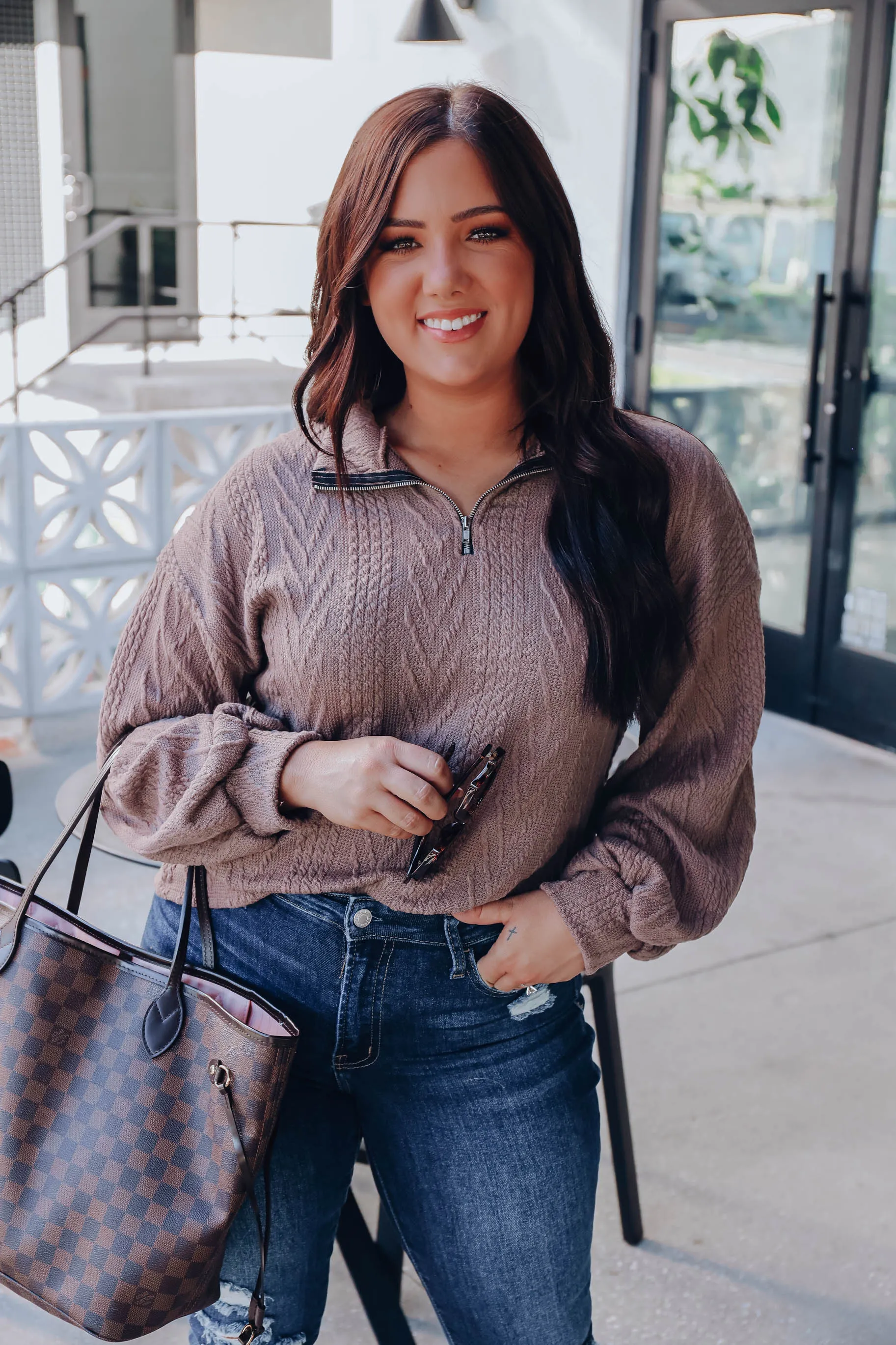 Stitched Together Pullover - Mocha