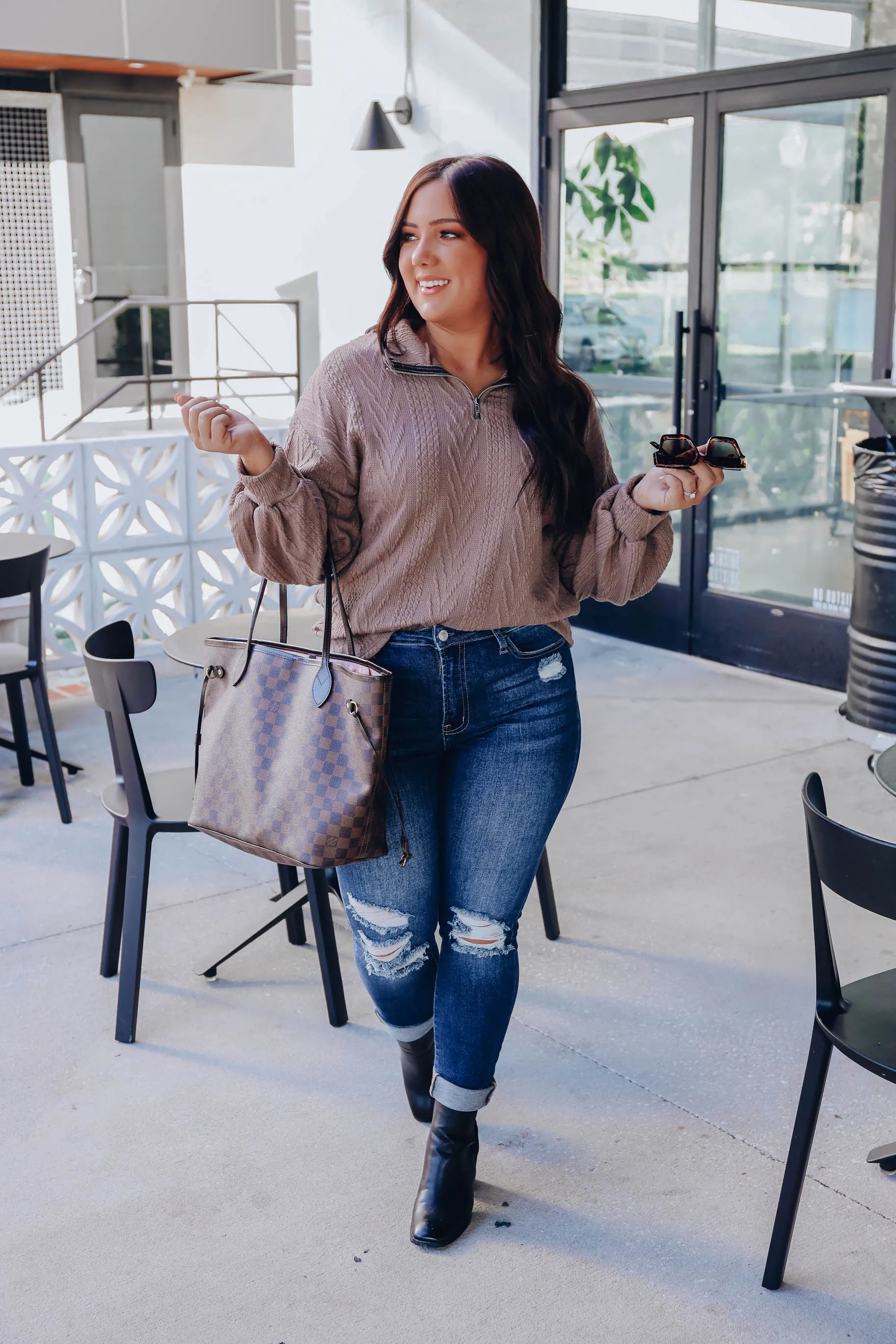 Stitched Together Pullover - Mocha