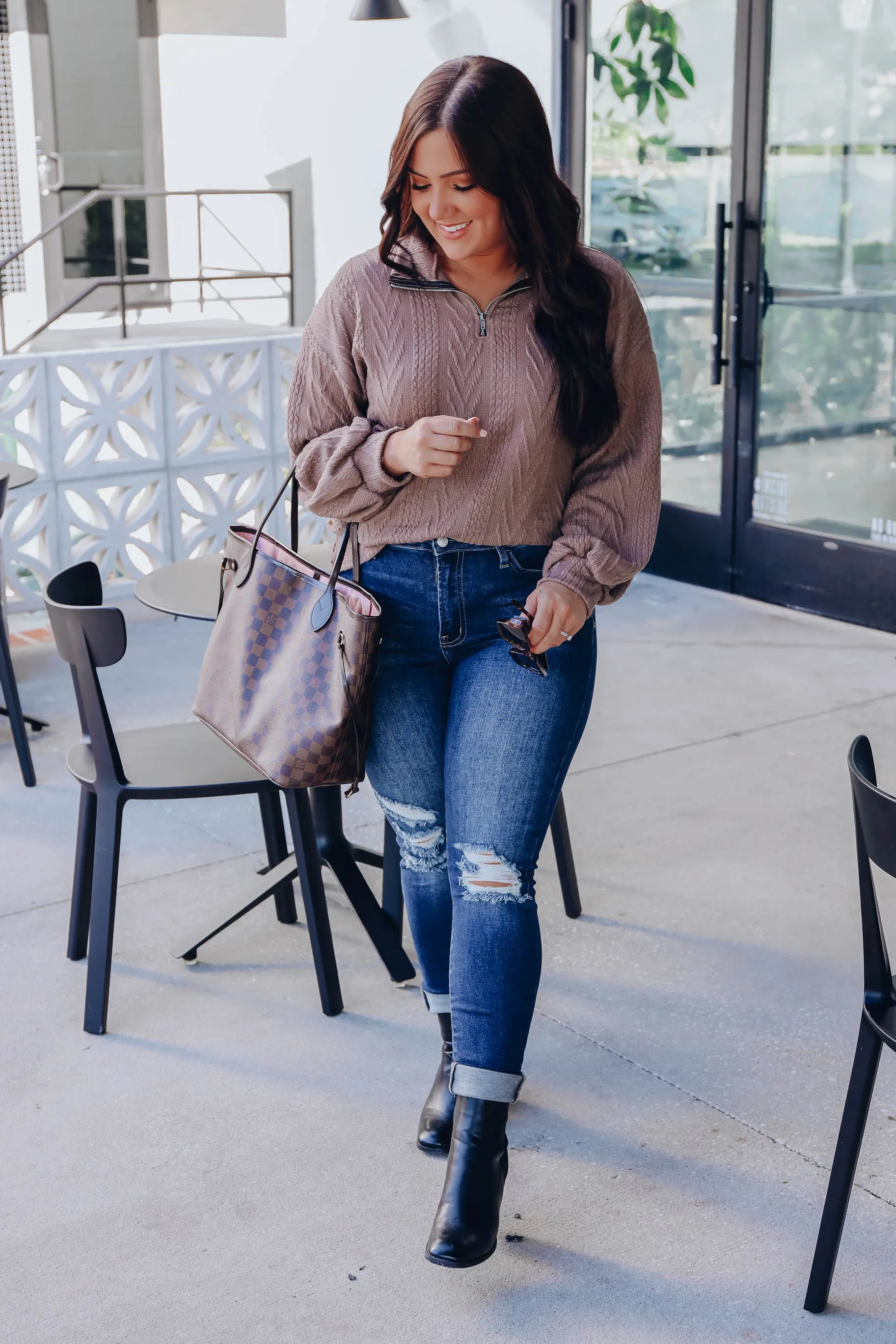 Stitched Together Pullover - Mocha