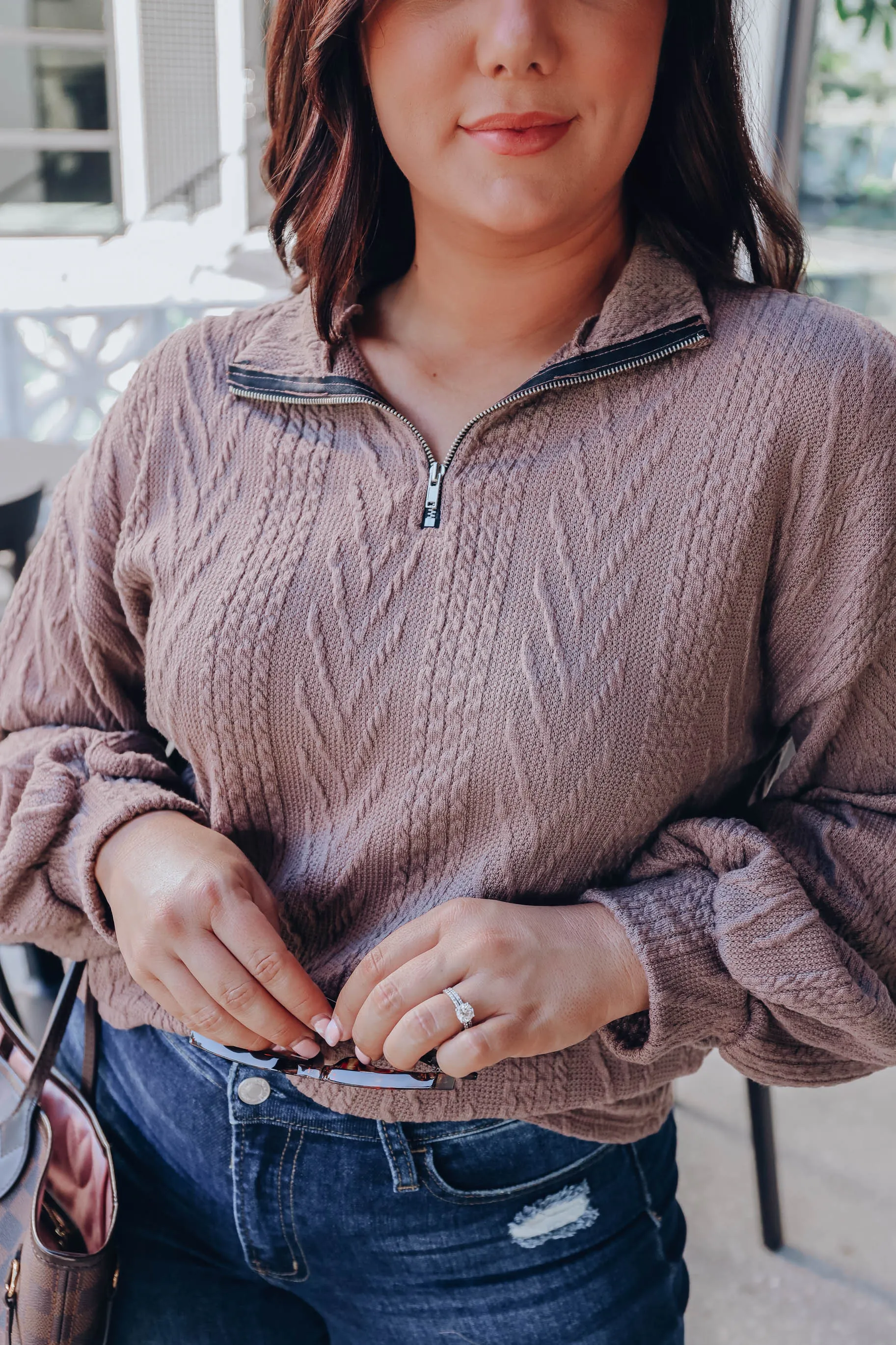 Stitched Together Pullover - Mocha