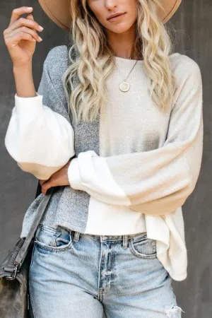 Stitching Knitted Sweater Tops