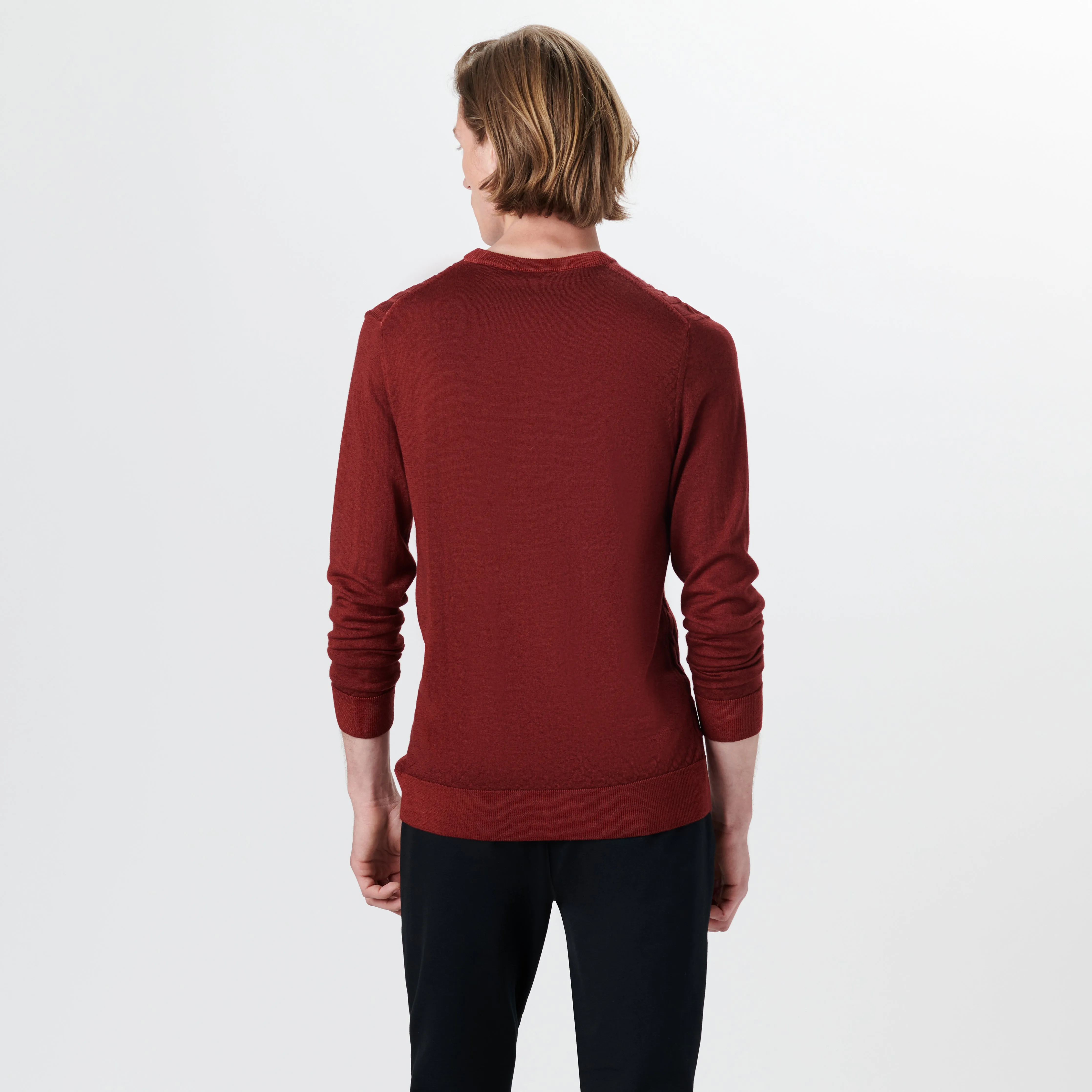 Super Merino V-Neck Cable Sweater