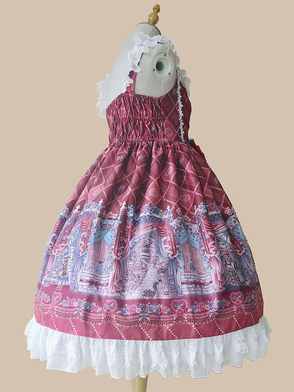 Sweet Fairytale Lolita JSK Dress Infanta Chiffon Deep Blue Lolita Jumper Skirts