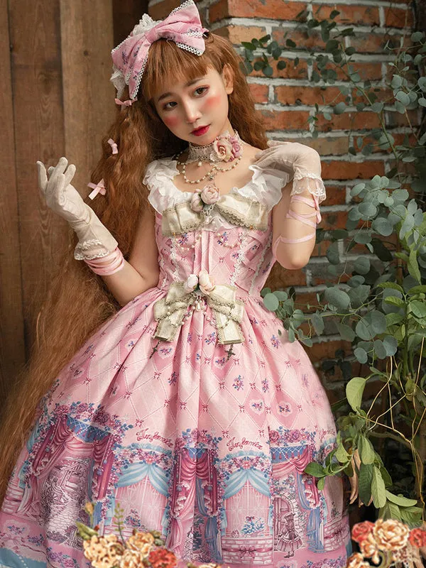 Sweet Fairytale Lolita JSK Dress Infanta Chiffon Deep Blue Lolita Jumper Skirts