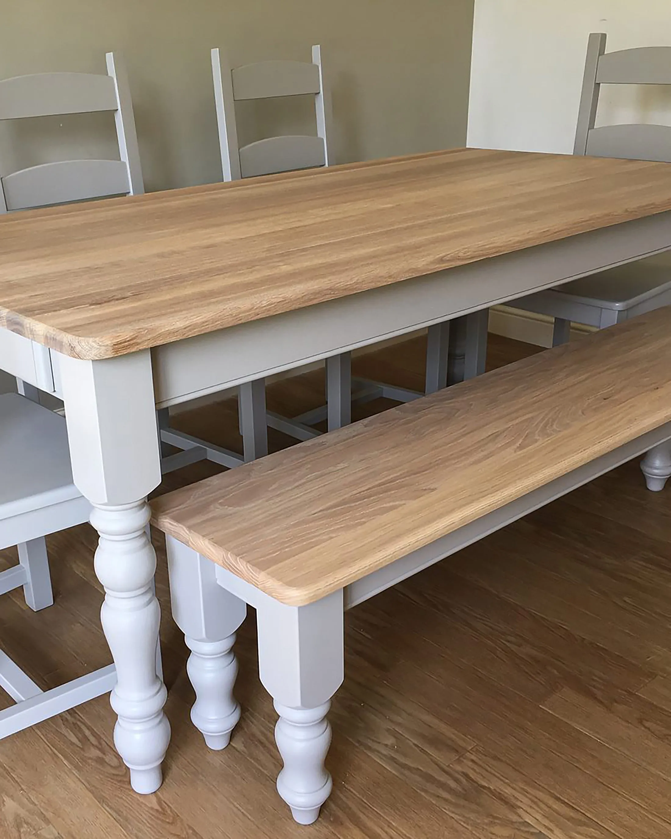 Tall Ladder Back Dining Set with Bench