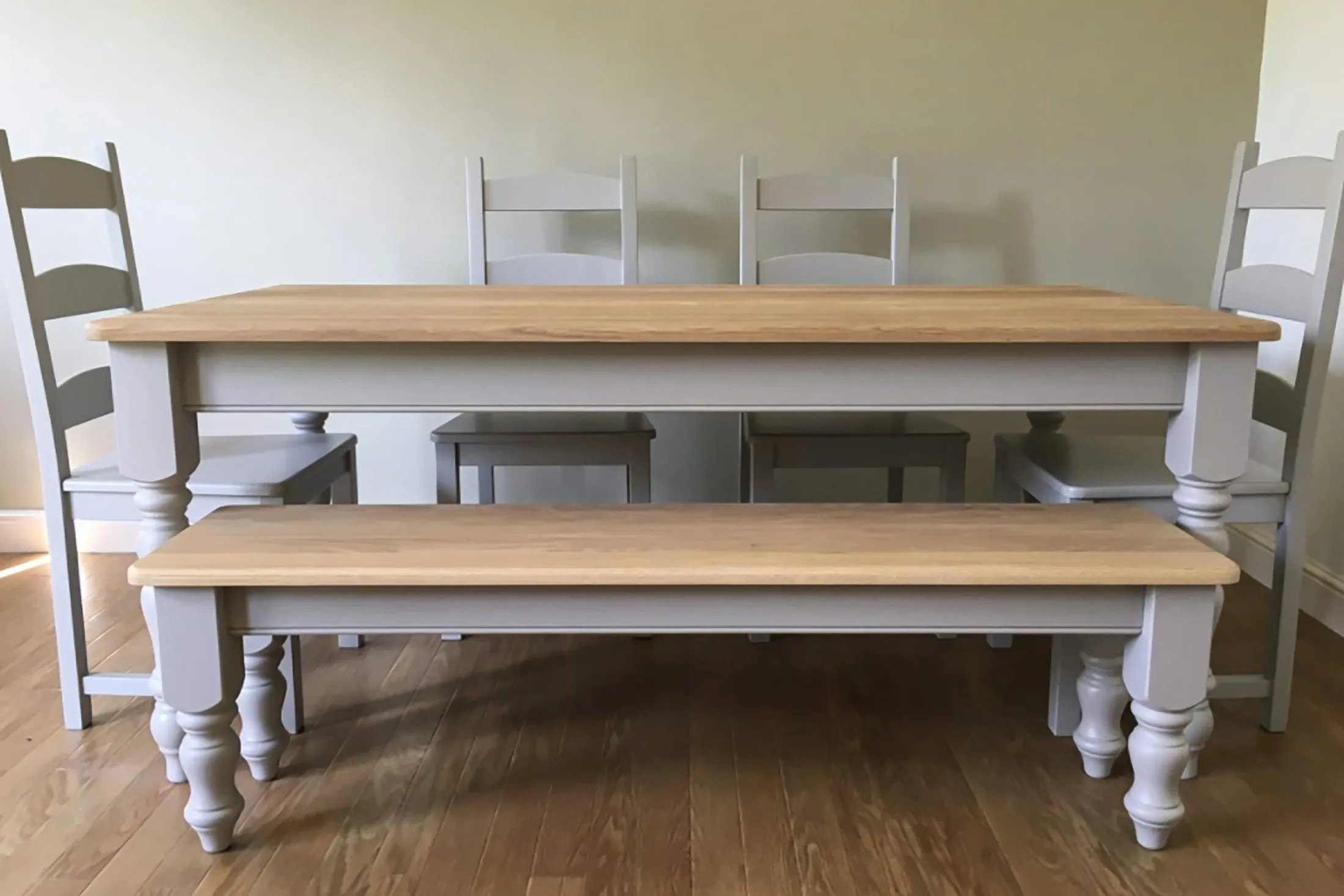 Tall Ladder Back Dining Set with Bench