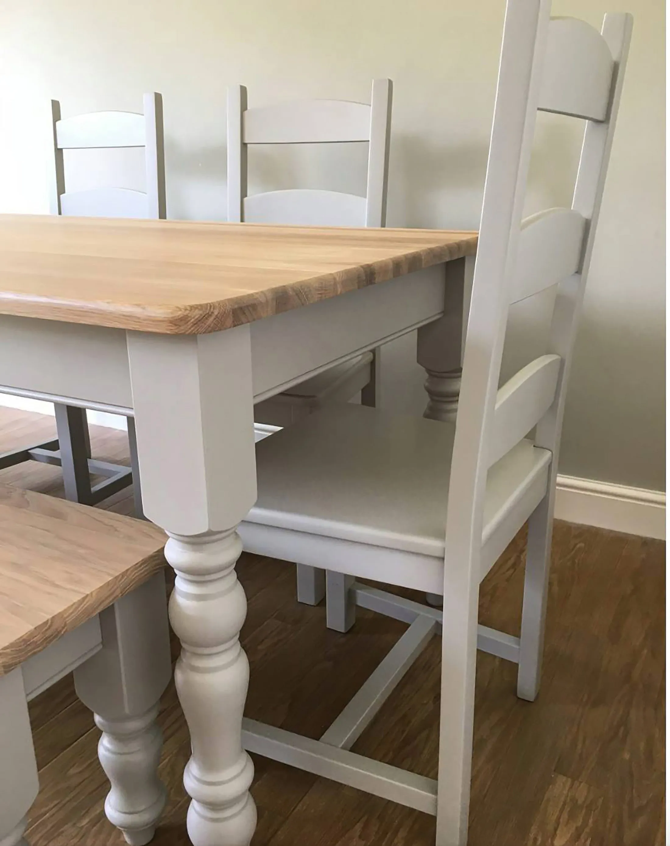 Tall Ladder Back Dining Set with Bench
